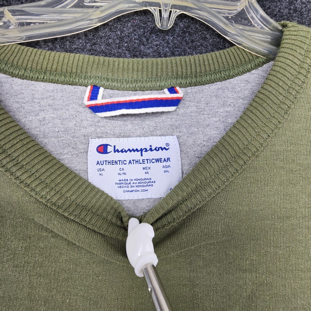 Champion Men's Powerblend Fleece Crew Neck Sweatshirt Color Olive Green Xl - Picture 2 of 9